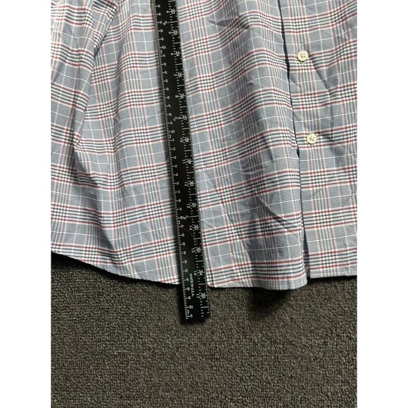 Collection by Michael Strahan Dress Shirt Mens 20 34/35 Blue Plaid Stretch - Picture 7 of 8